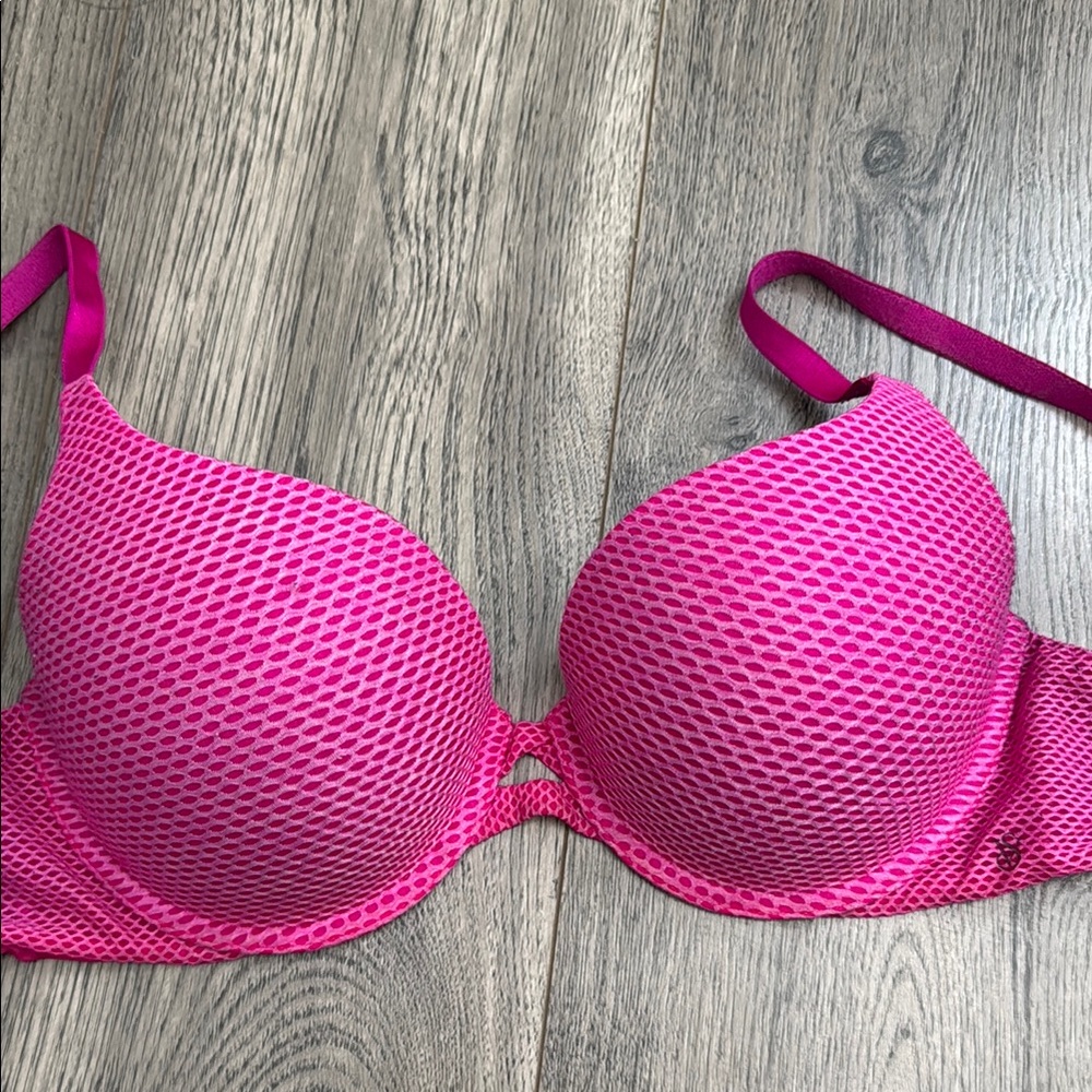Pink Mesh Underwire Bra